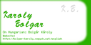 karoly bolgar business card
